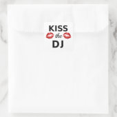 キスDJと赤いリップスティックのトレース スクエアシール (バッグ)