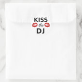 キスDJと赤いリップスティックのトレース ラウンドシール (バッグ)