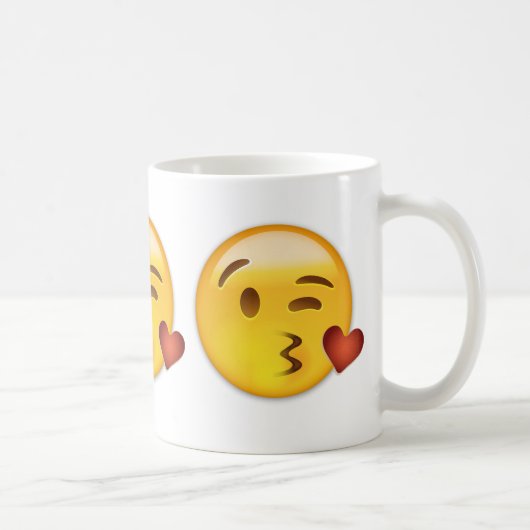 キスEmojiを投げる顔 コーヒーマグカップ (右)
