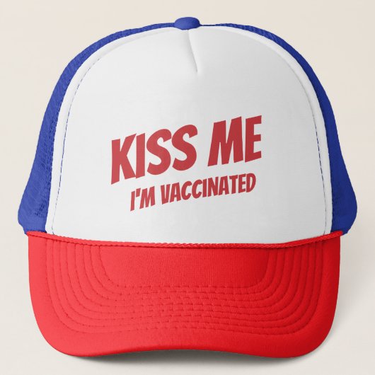 キスI' I' Me Vaccinatedかわいいモダンおもしろい引用文 キャップ (正面)