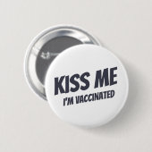 キスI' I' Me Vaccinatedかわいいモダンおもしろい引用文 缶バッジ (正面&裏面)