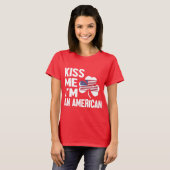 キスMeシリーズ（私はアメリカ人）のレディーのTシャツ Tシャツ (正面フル)