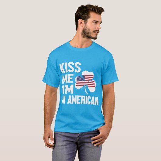 キスMeシリーズ（私はアメリカ人）男性用Tシャツ Tシャツ (正面フル)