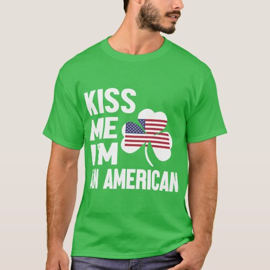 キスMeシリーズ（私はアメリカ人）男性用Tシャツ Tシャツ (正面)