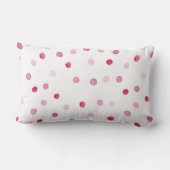 キスMEピンクの水の色のドット甘いバレンタインおもしろい ランバークッション (裏面)