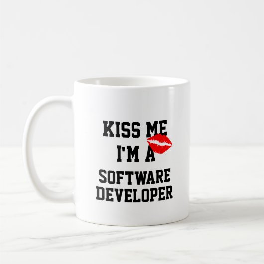 キスMe Im A Software Developer Mag コーヒーマグカップ (左)