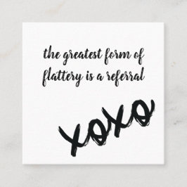 キスXOXO白黒とピンク紹介カード スクエア名刺