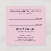 キスXOXO白黒とピンク紹介カード スクエア名刺 (裏面)