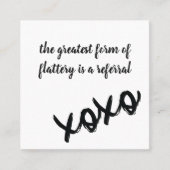 キスXOXO白黒とピンク紹介カード スクエア名刺 (正面)