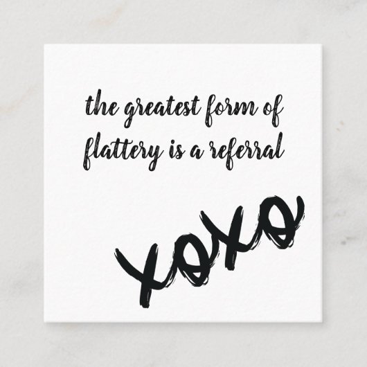 キスXOXO白黒とピンク紹介カード スクエア名刺 (正面)