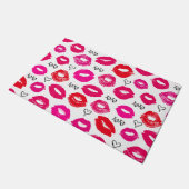 キスXOXO赤とピンク ドアマット (アングル)