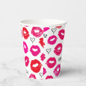キスXOXO赤とピンク 紙コップ (右)
