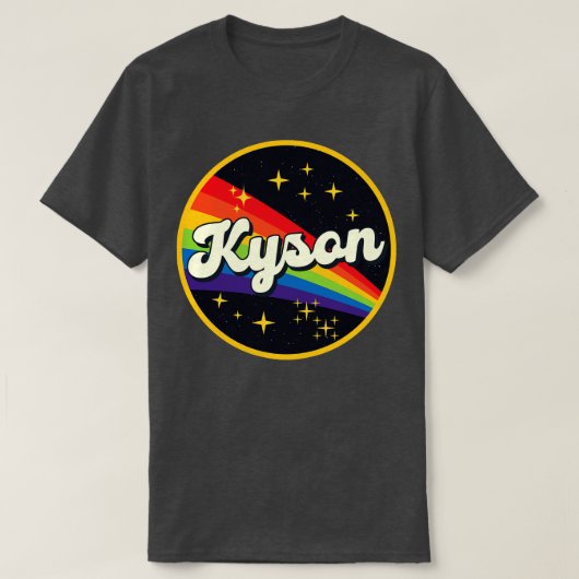 キソンレインボーイン宇宙ヴィンテージスタイル Tシャツ (デザイン正面)