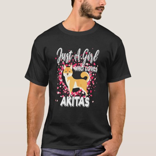 キタス犬を愛する女の子だけの柴犬 Tシャツ (正面)