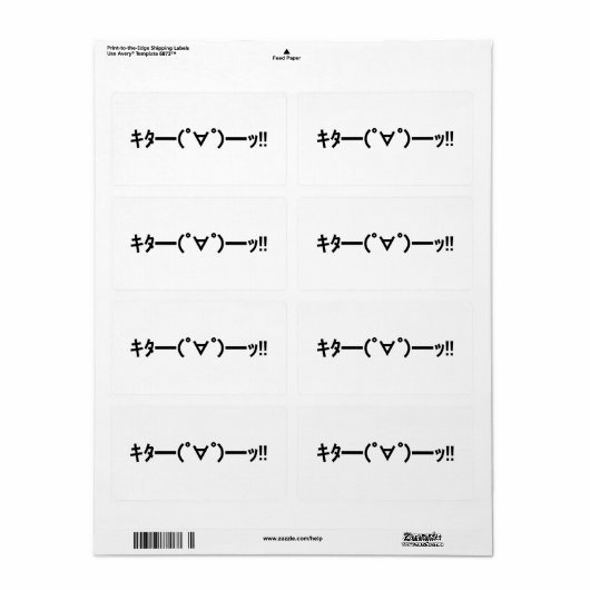 キタ!!絵文字キタ━━━(゜∀゜)━━━ッ!!加面地日本の ラベル (フルシート)