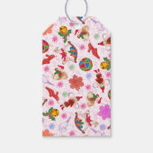 キチエレガントュカラフルウォーターカラーディツィホリデイ ギフトタグ (正面)