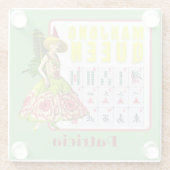 キチ麻雀パーソナライズされた女王 ガラスコースター (裏面)