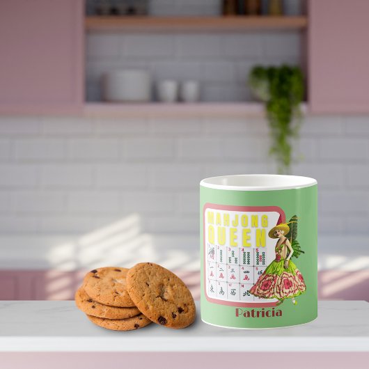 キチ麻雀パーソナライズされた女王 コーヒーマグカップ