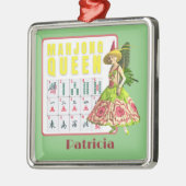 キチ麻雀パーソナライズされた女王 メタルオーナメント (左)