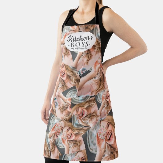 キッおもしろいチンのボス引用文クール写真格子 エプロン (インサイチュ)