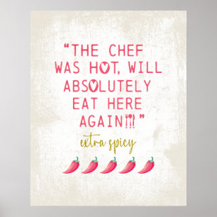 キッおもしろいチンの口コミChef was Hot Spicy Peppers ポスター
