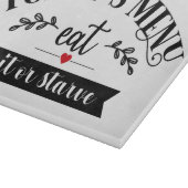 キッおもしろいチン今日のメニュ食べーItまたはStarve カッティングボード (角)