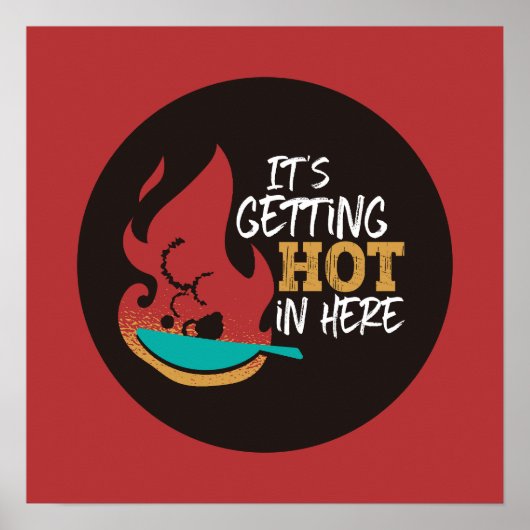 キッおもしろいチン引用文熱いレトロ色 ポスター (正面)