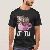 キッおもしろいト茶またはキティ猫エバカラフルット猫と Tシャツ (正面)