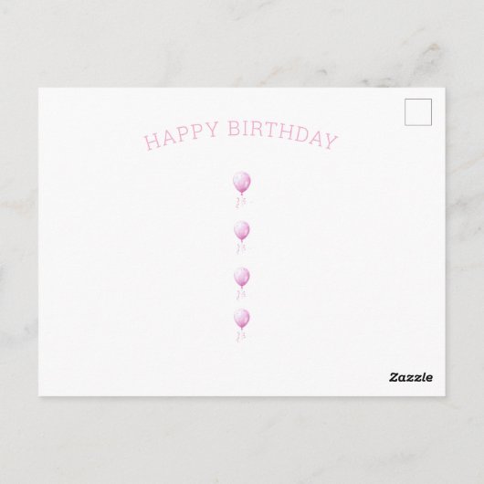 キッかわいらしテン誕生日ハットケーキバルーン ポストカード (裏面)