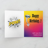 キッもっとも偉大ドスーパーヒーロー素晴らし漫画誕生日 カード (内部)