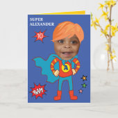 キッもっとも偉大ドスーパーヒーロー素晴らし漫画誕生日 カード (黄色い花)