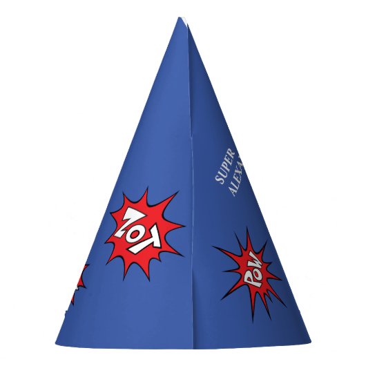 キッもっとも偉大ドスーパーヒーロー素晴らし漫画誕生日 パーティーハット (裏面)