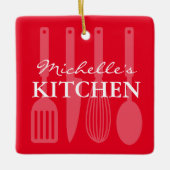 キッカスタムチン用品クリスマスホリデー写真 セラミックオーナメント (正面)