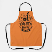 キッカッコいいチン魔女ワードアートハロウィーン エプロン (正面)