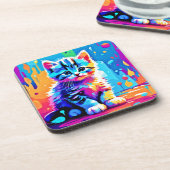 キッカラフルテンデザイン コースター (左側)