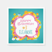 キッカラフルドのカスタム誕生日パーティー スタンダードカクテルナプキン (正面)