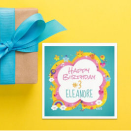 キッカラフルドのカスタム誕生日パーティー スタンダードカクテルナプキン