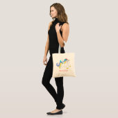 キッカラフルドパーソナライズされたの名前 トートバッグ (正面(モデル))