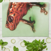 キッカラフル図解入りの、写真付きのチ用タオル – Frog キッチンタオル (折り畳み)