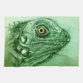 キッカラフル図解入りの、写真付きのチ用タオル – Iguana キッチンタオル