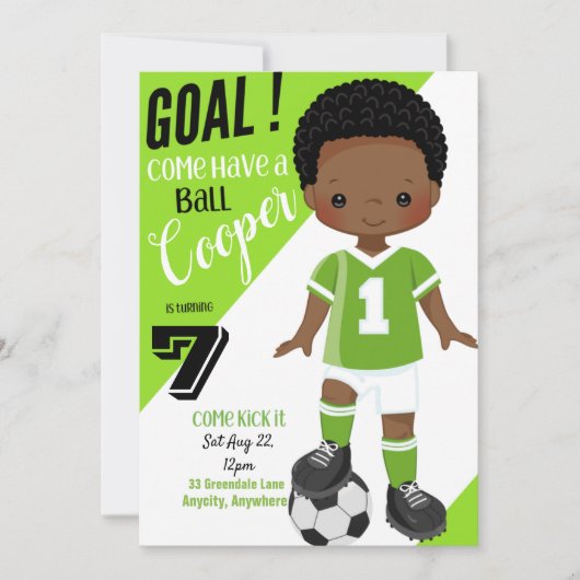 キッキング・イット バースデー インビテーション カード (正面)