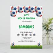 キックアップサッカー誕生日招待状 招待状 (スタンド正面)