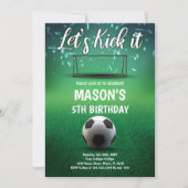 キックイットサッカー誕生日招待状 招待状 (正面)