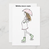 キックインの若い妊婦のItカード 招待状 (正面/裏面)