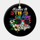 キックインイット5年生スタイル新学期エレメンタ セラミックオーナメント (裏面)