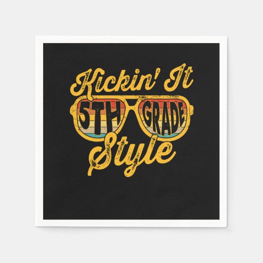キックインit 5年生スタイル先生チーム スタンダードカクテルナプキン (正面)