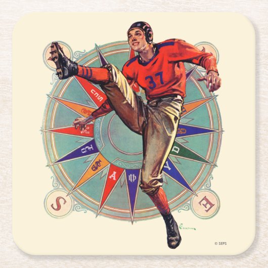 キックオフ スクエアペーパーコースター (正面)