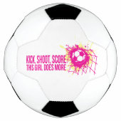キックシュートのスコアこの女の子はもっとサッカーをする サッカーボール (正面)