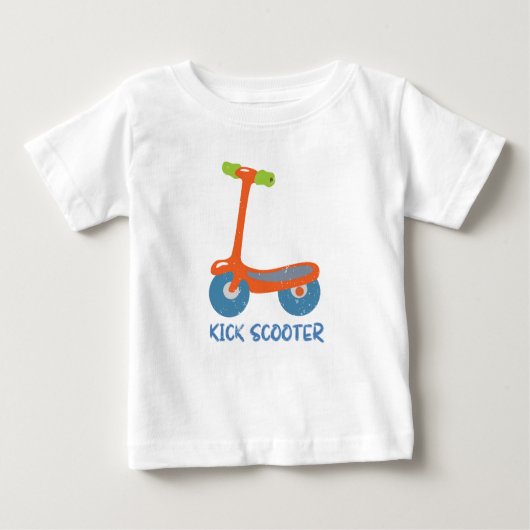 キックスクーター付きTシャ子供へツ ベビーTシャツ (正面)