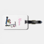 キックスクーター & 花 水彩アート 旅行用タグ ラゲッジタグ (裏面横)